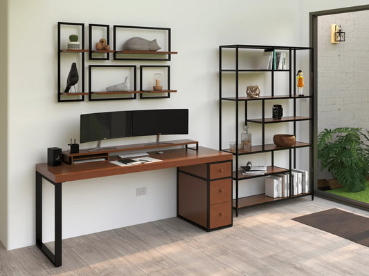 Escritorio Homeoffice 180 cm. de largo 3 cajones Escritorio de Maderaa Alcazarmuebles.com