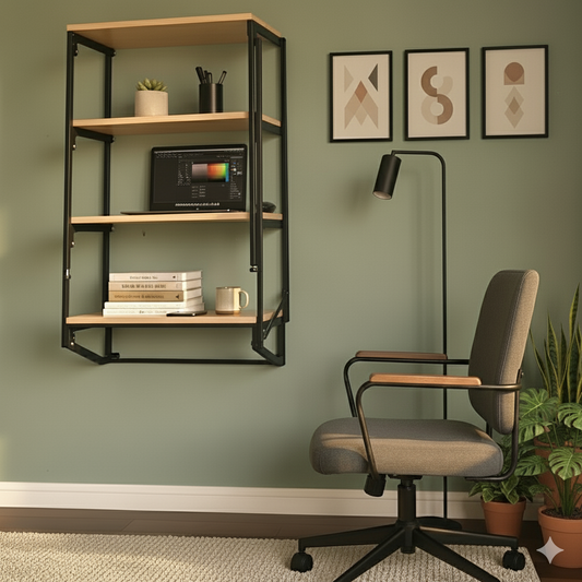 Librero-Escritorio Metal Plegable Estilo Industrial