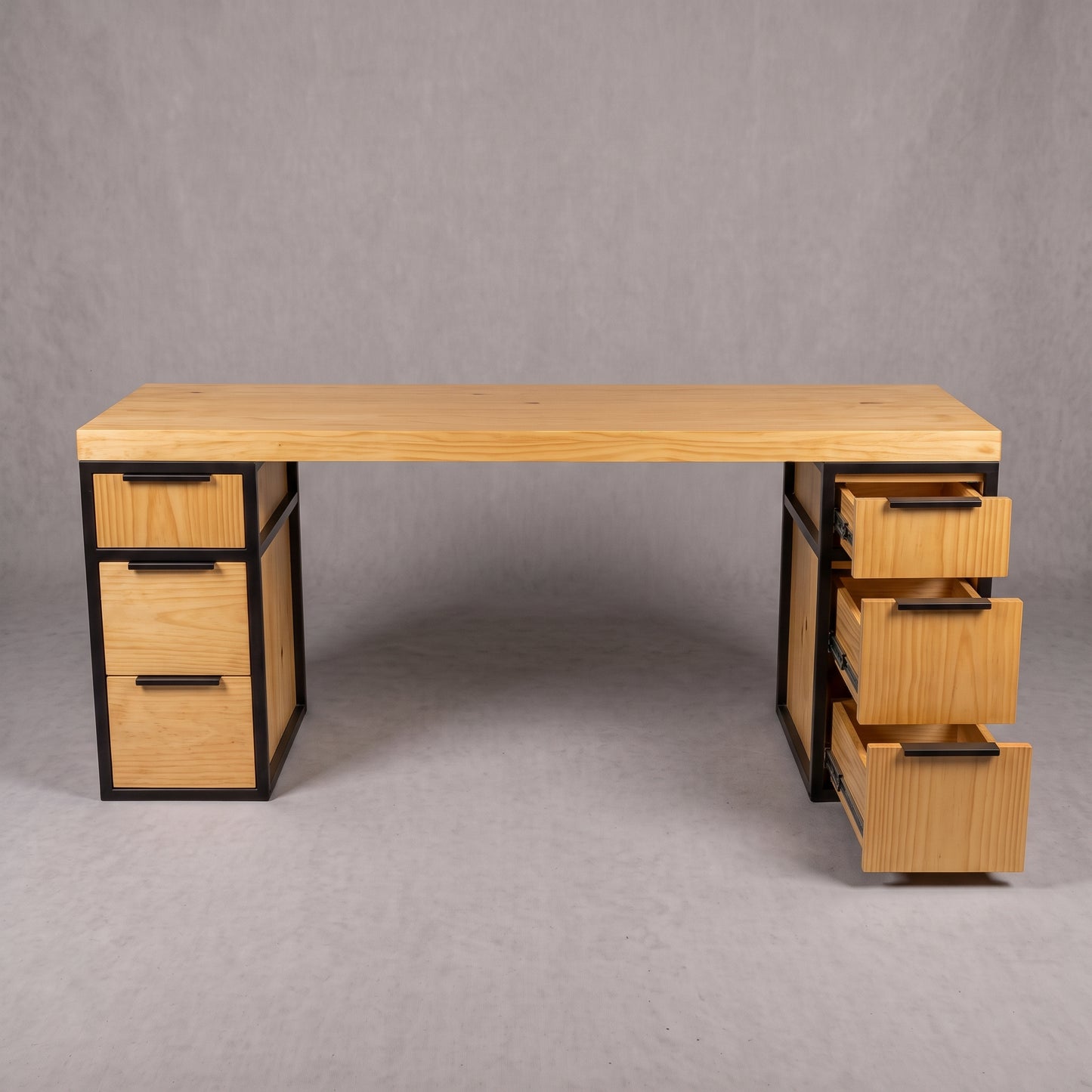 Escritorio de Madera y Acero Home Office 180 Configurable de 0 a 6 Cajones