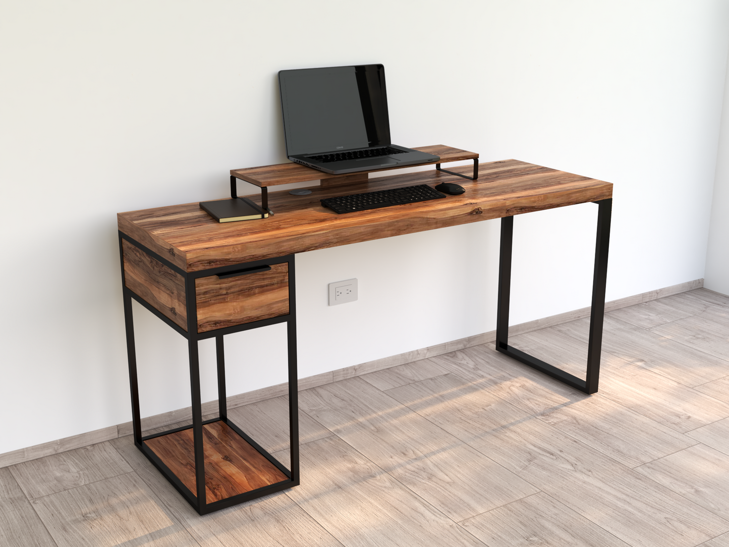 Escritorio Home Office Lite 150 1 cajón melamina Nativa alcazarmuebles.com