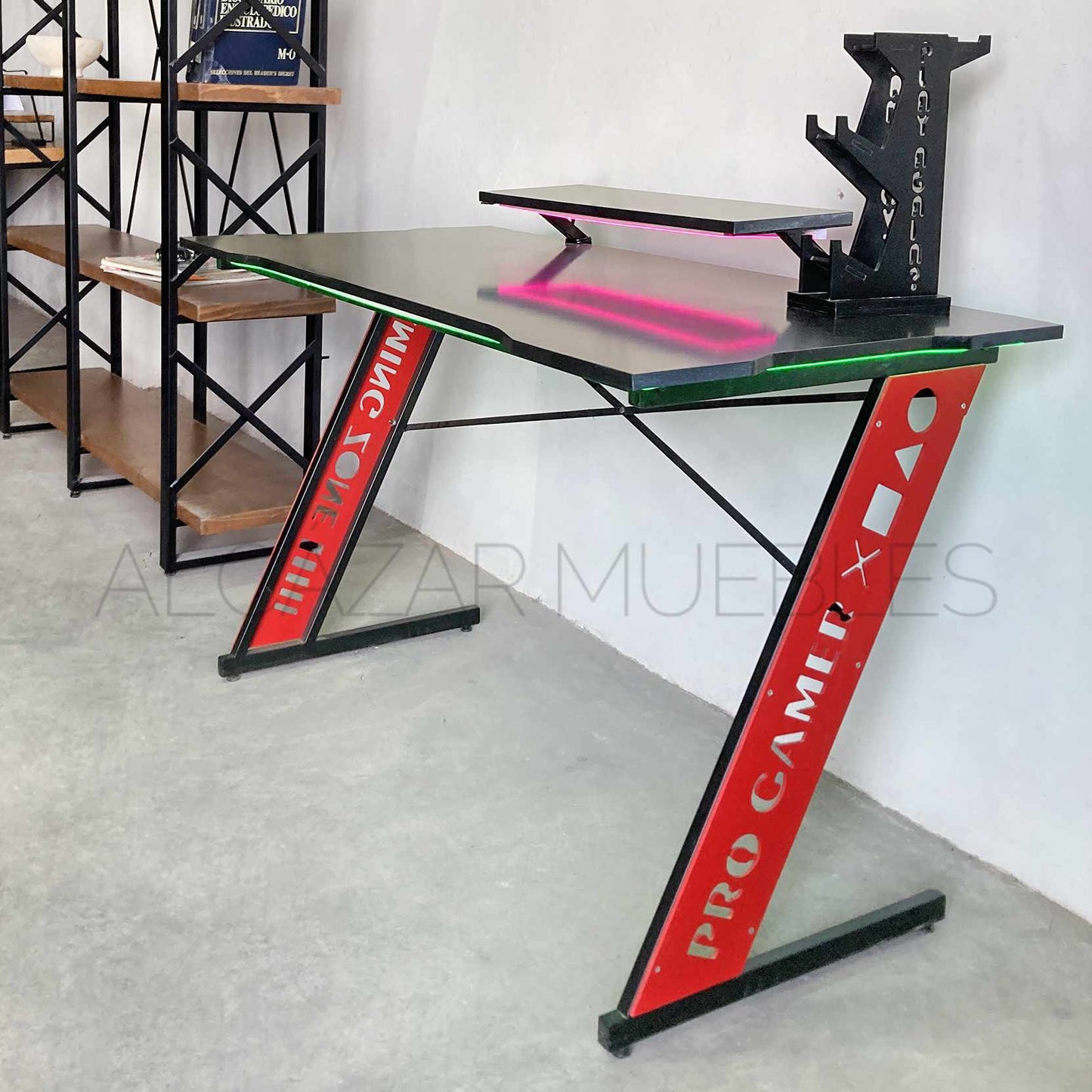 Escritorio Gamer con Luces LED 1.2 x .6 x .75 mts ¡3 Colores!