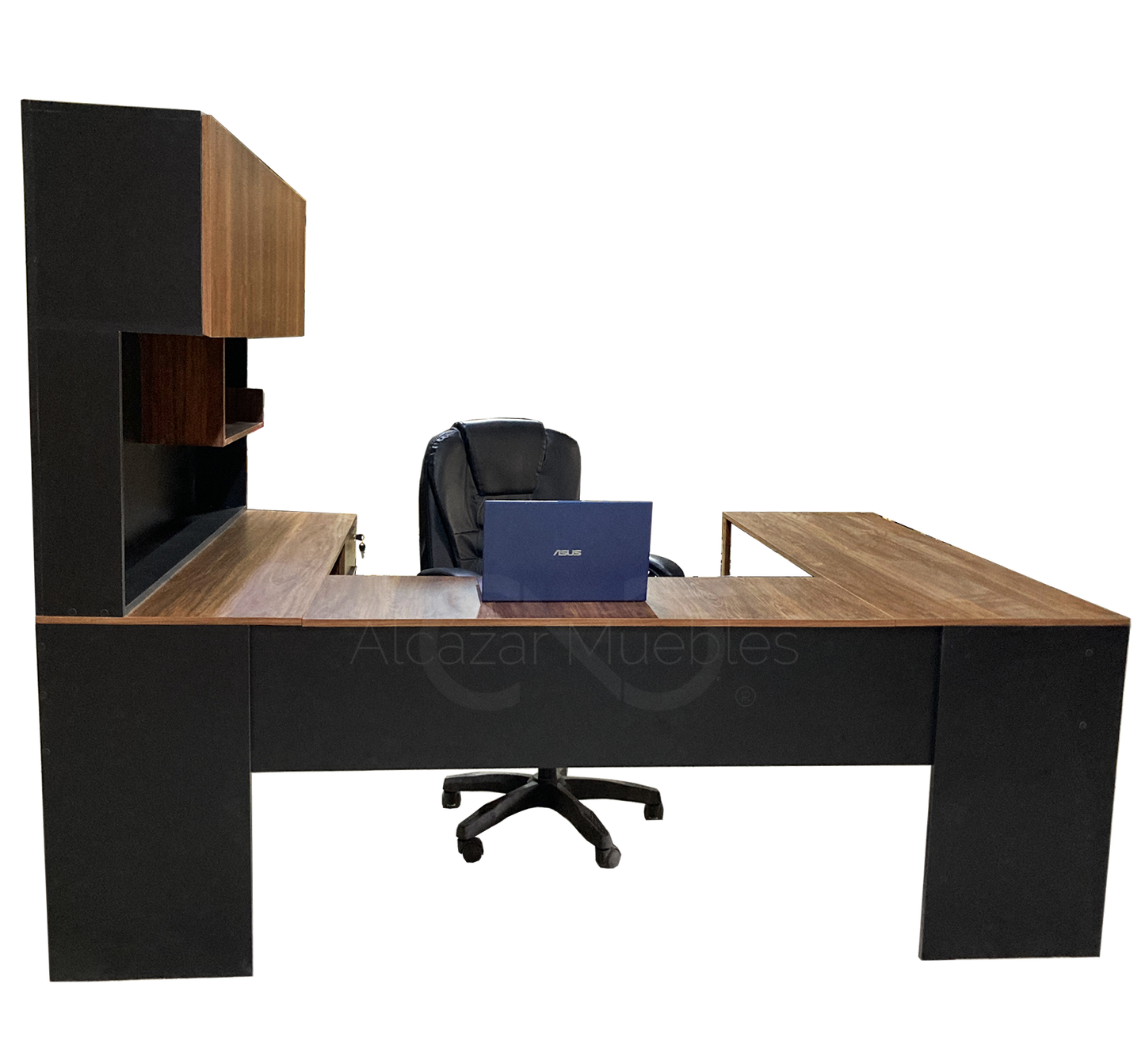 Escritorio Ejecutivo en U con gabinete Alcázar 2.2 x 1.6 x 1.5 mts Escritorio de melamina AlcazarMuebles.com