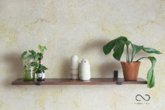 Juego de 3 repisas de madera con ménsula de metal en L alcazarmuebles.com