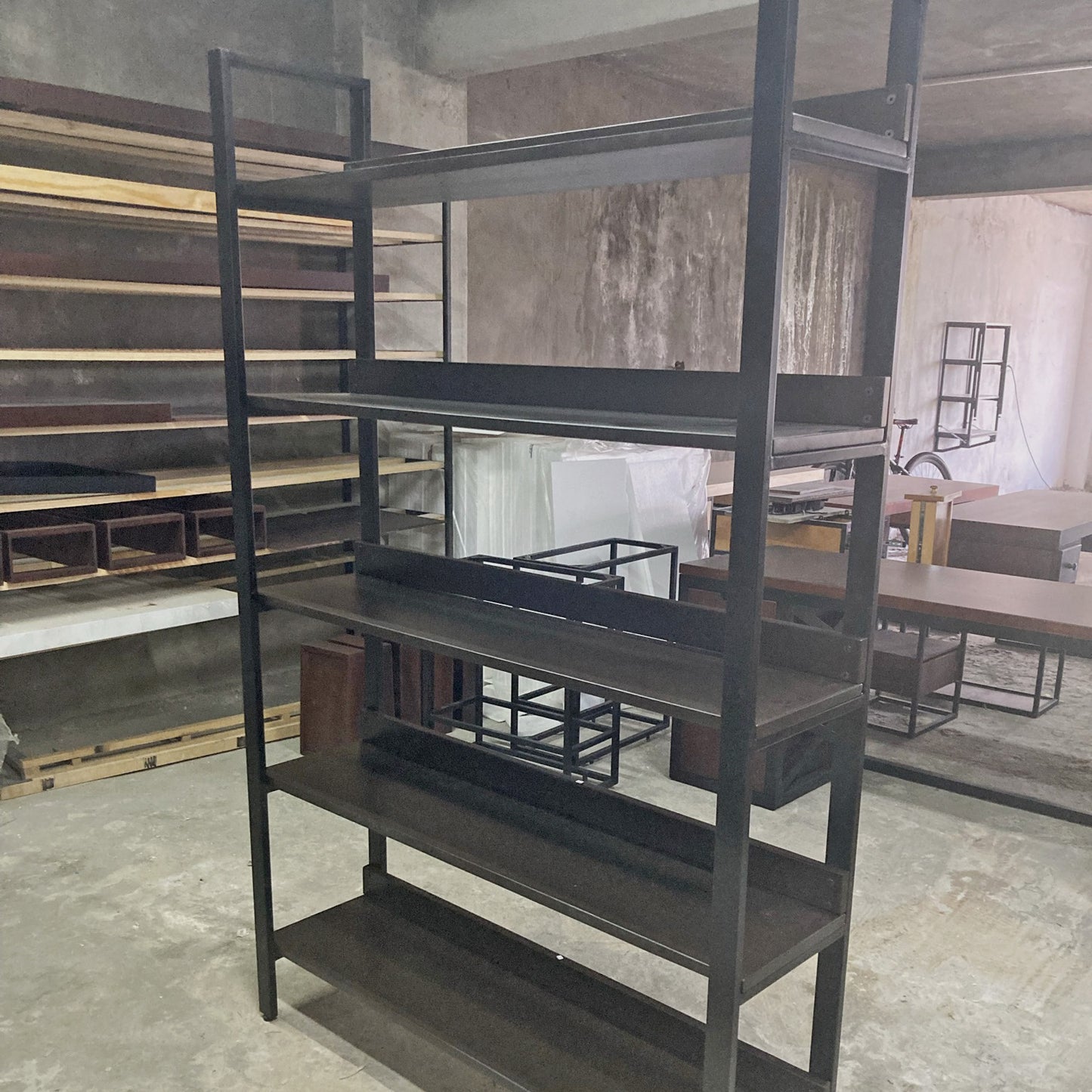 Librero Mod. Bergen 190 x 80 x 33 cm Madera y Metal Estanteria Chocolate Librero Alcazarmuebles.com