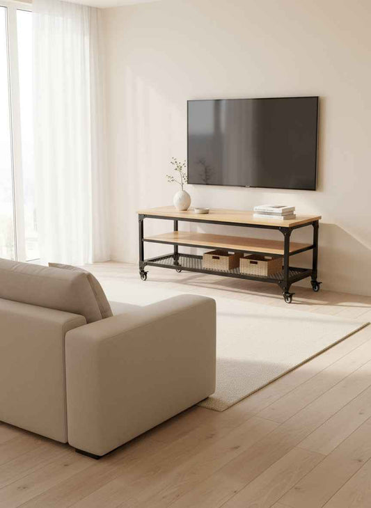 Mesa para TV Industrial Metal y Madera Modelo Nashville