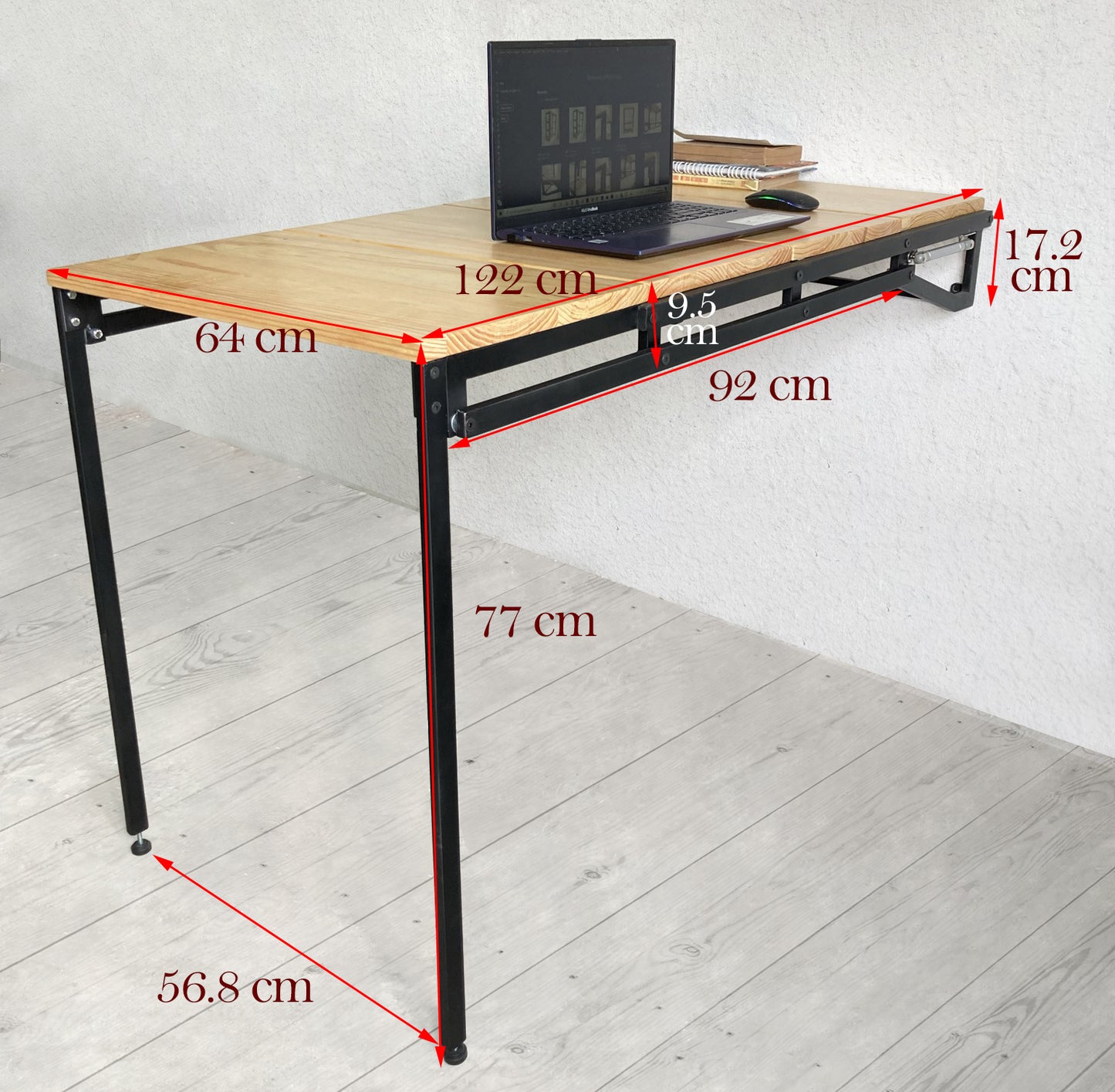 Librero-Escritorio Metal Plegable Estilo Industrial alcazarmuebles.com