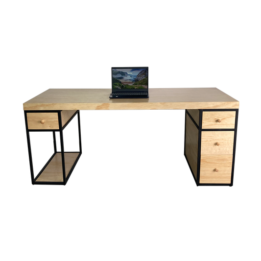 Escritorio Home Office 180 cm 4 cajones Industrial Ejecutivo Alcazarmuebles.com