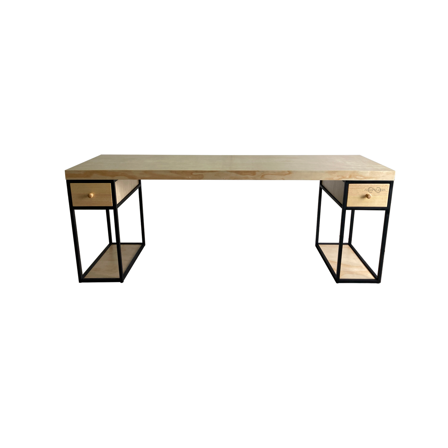 Escritorio Home Office 180 cm 2 cajones, Industrial Minimalista Alcazarmuebles.com