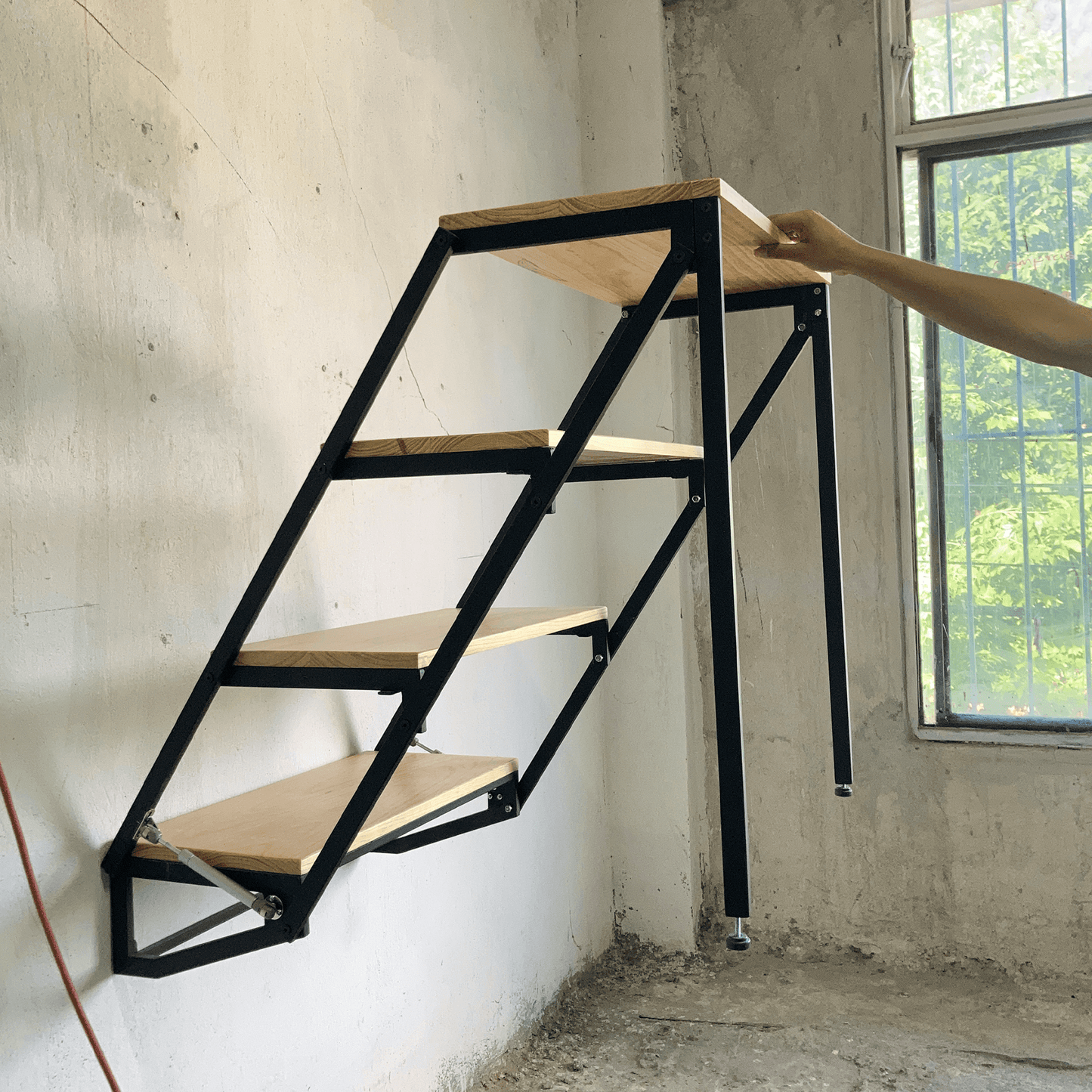 Librero-Escritorio Metal Plegable Estilo Industrial alcazarmuebles.com