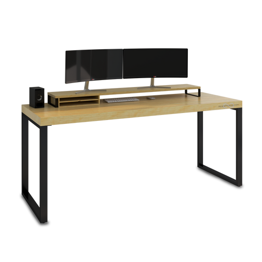 Escritorio Home Office 180 cm 2 soportes industrial Alcazarmuebles.com