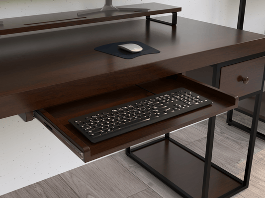 Bandeja para teclado de computadora Nogal Escritorios Alcazarmuebles.com