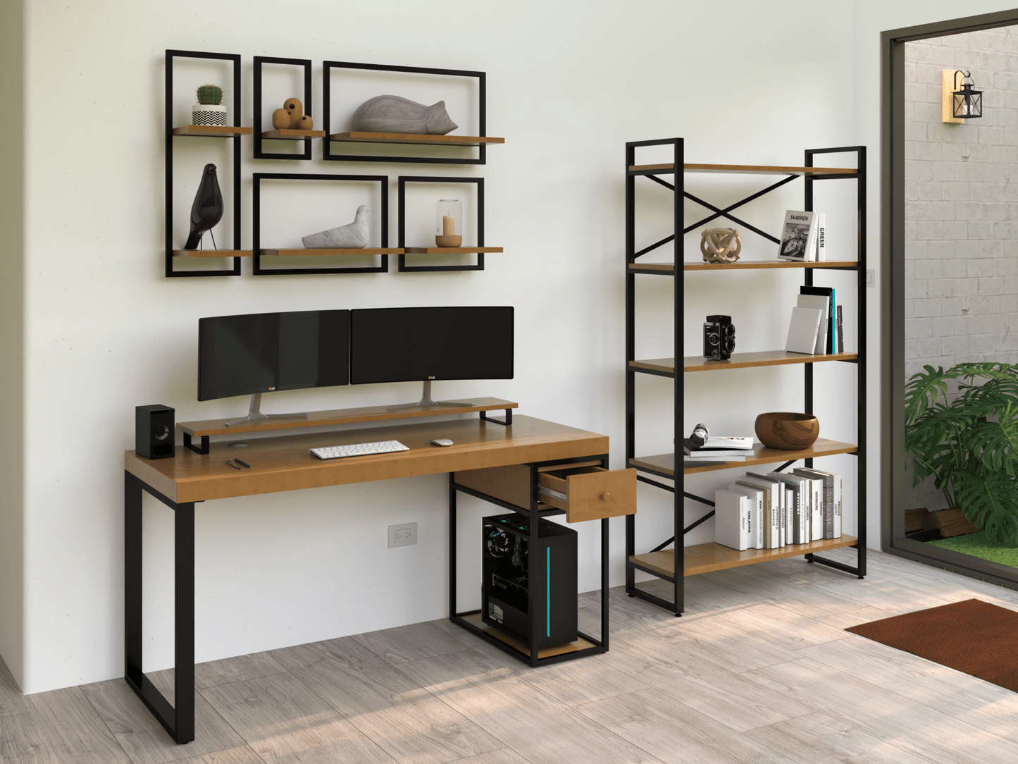 Escritorio Home Office 150 cm 1 cajon Alcazarmuebles.com