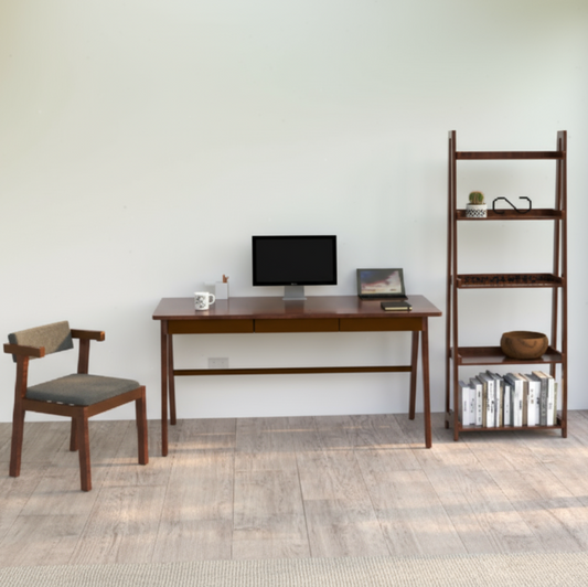 Escritorio de Madera Sólida Modelo Santy 1.50 mts de largo Nogal alcazarmuebles.com