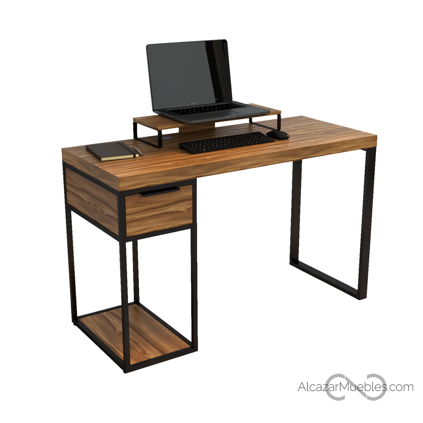 Escritorio Home Office Minimalista Durable 120 cm 1 cajon alcazarmuebles.com