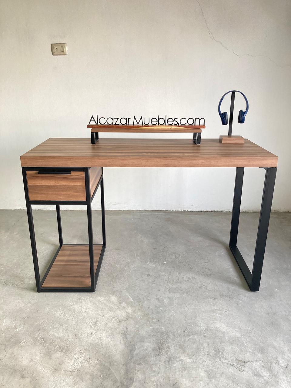 Escritorio Home Office Minimalista Durable 120 cm 1 cajon alcazarmuebles.com