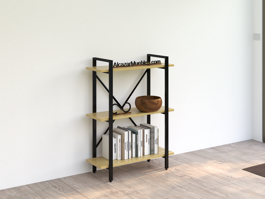 Librero industrial metal modelo West Pino alcazarmuebles.com