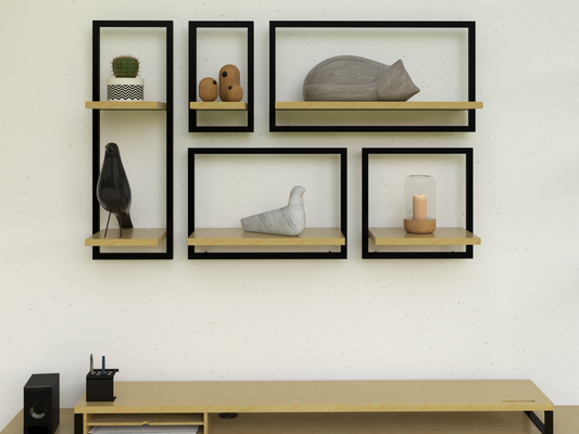 Repisas industrial set 5 repisas alcazarmuebles.com