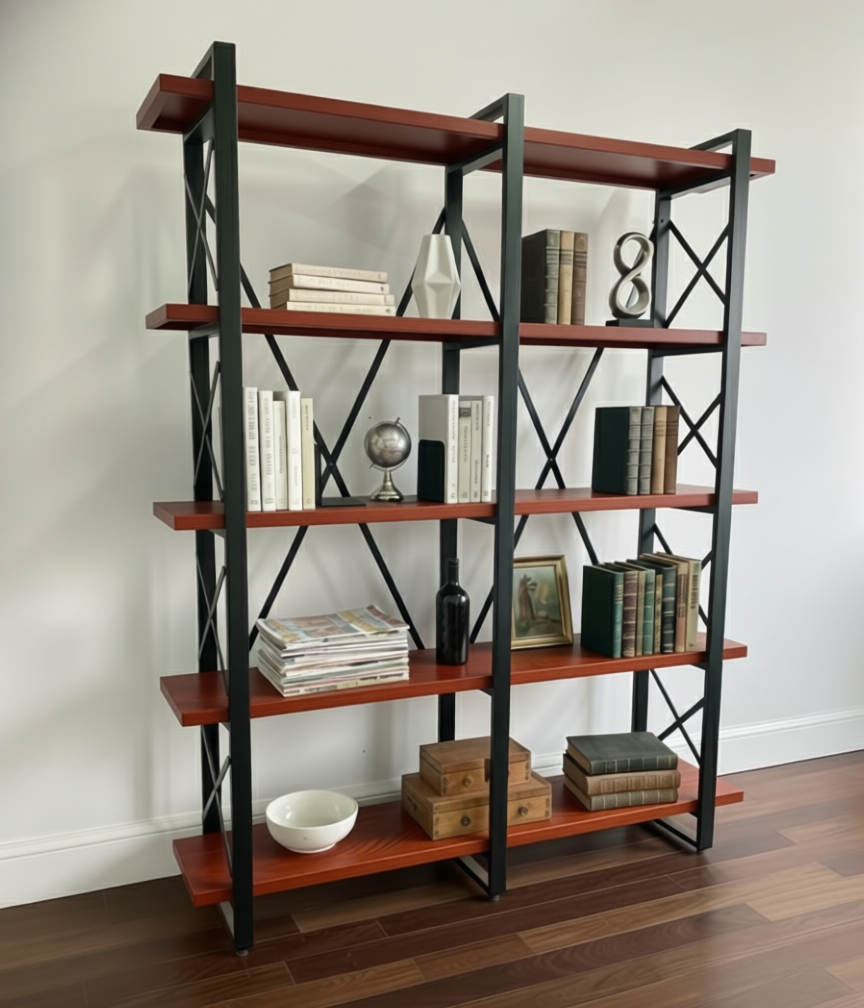 Librero Mod. Celta 150 Metal y Madera Industrial