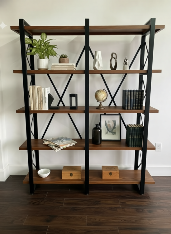 Librero Mod. Celta 150 Metal y Madera Industrial