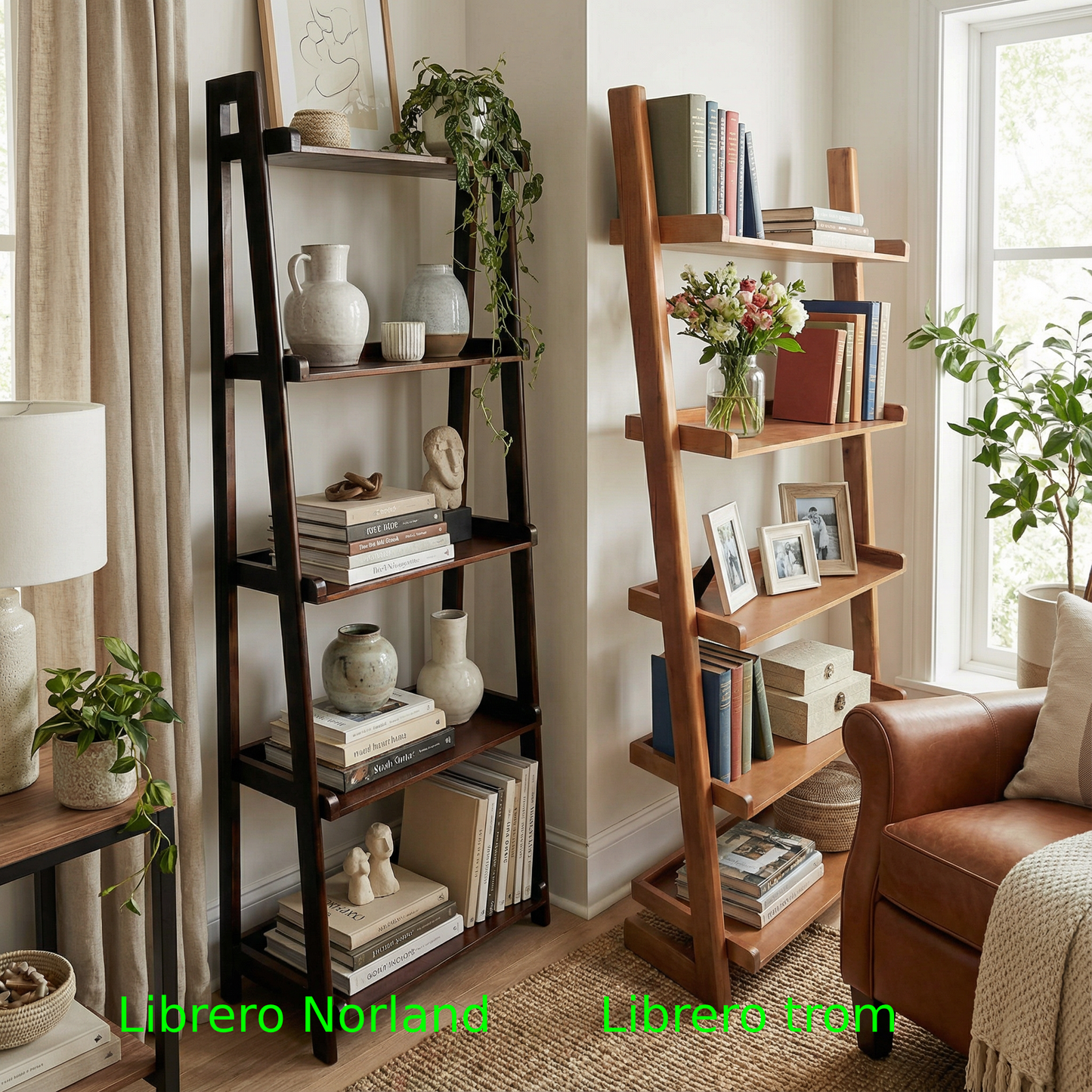 Características de libreros de madera Norland y Troms  comparación y beneficios.

