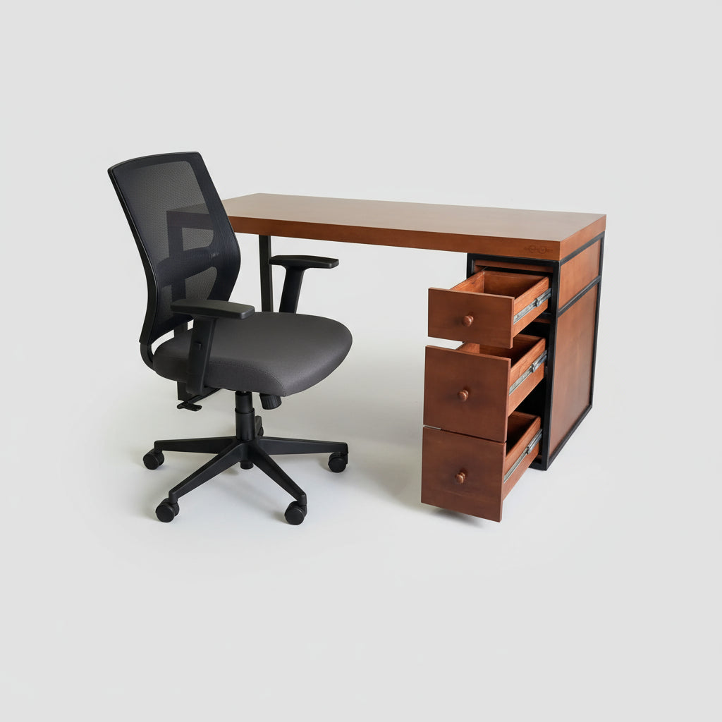 Escritorio Homeoffice 180 cm. de largo 3 cajones Escritorio de Madera Alcazarmuebles.com