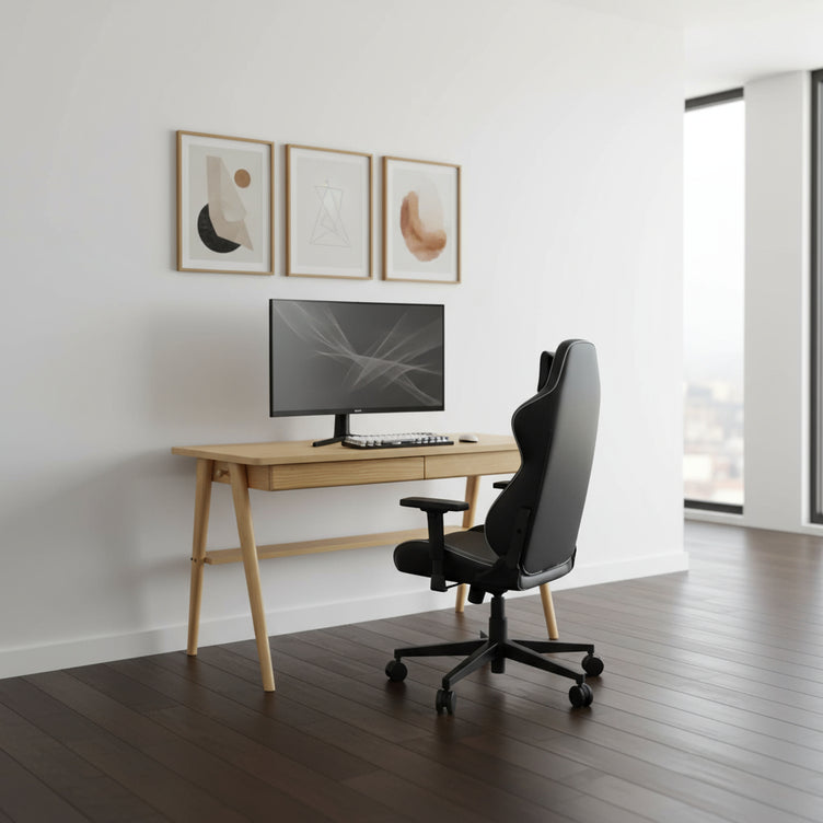 Escritorio Madera Pino 2 cajones 2 percheros.