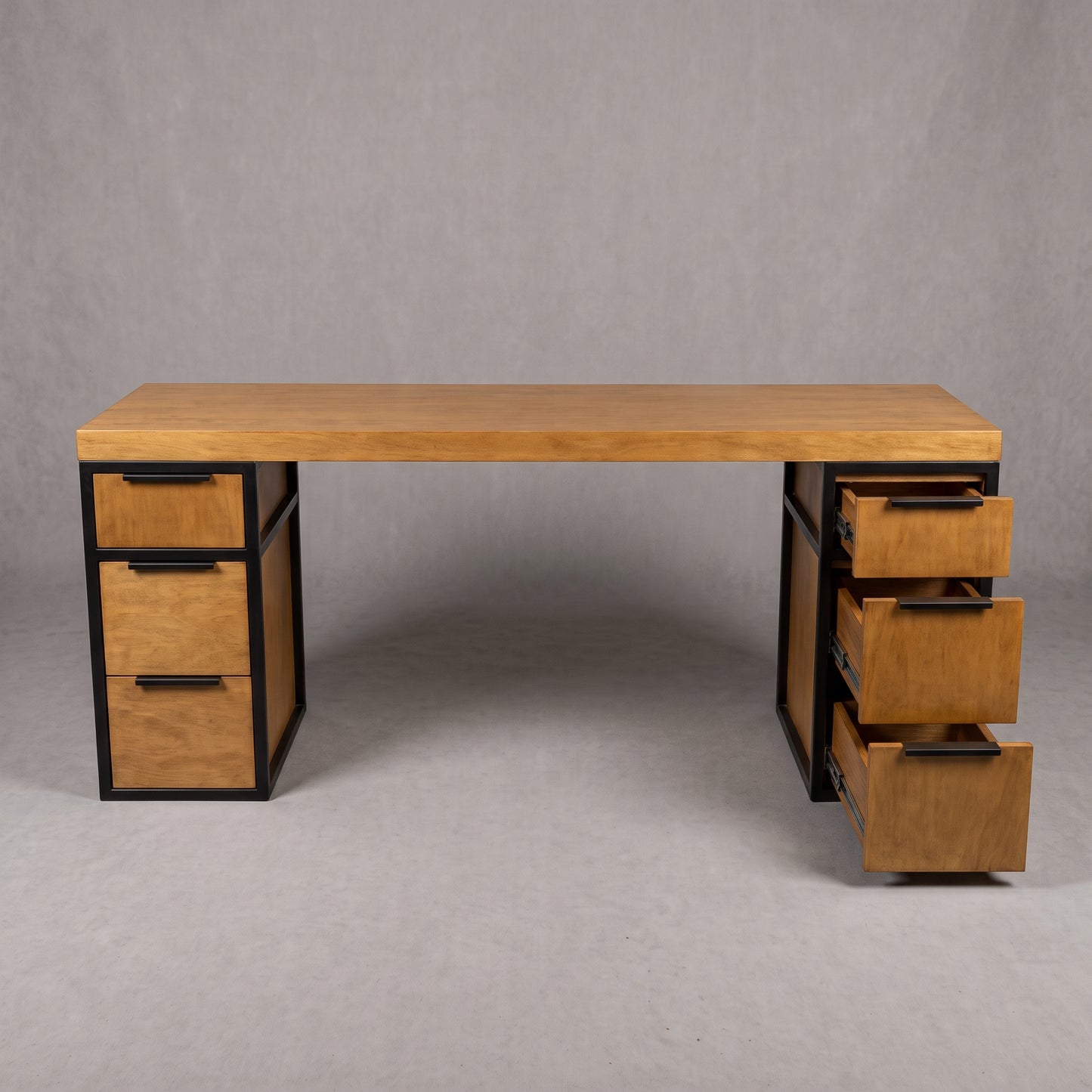 Escritorio de Madera y Acero Home Office 180 Configurable de 0 a 6 Cajones