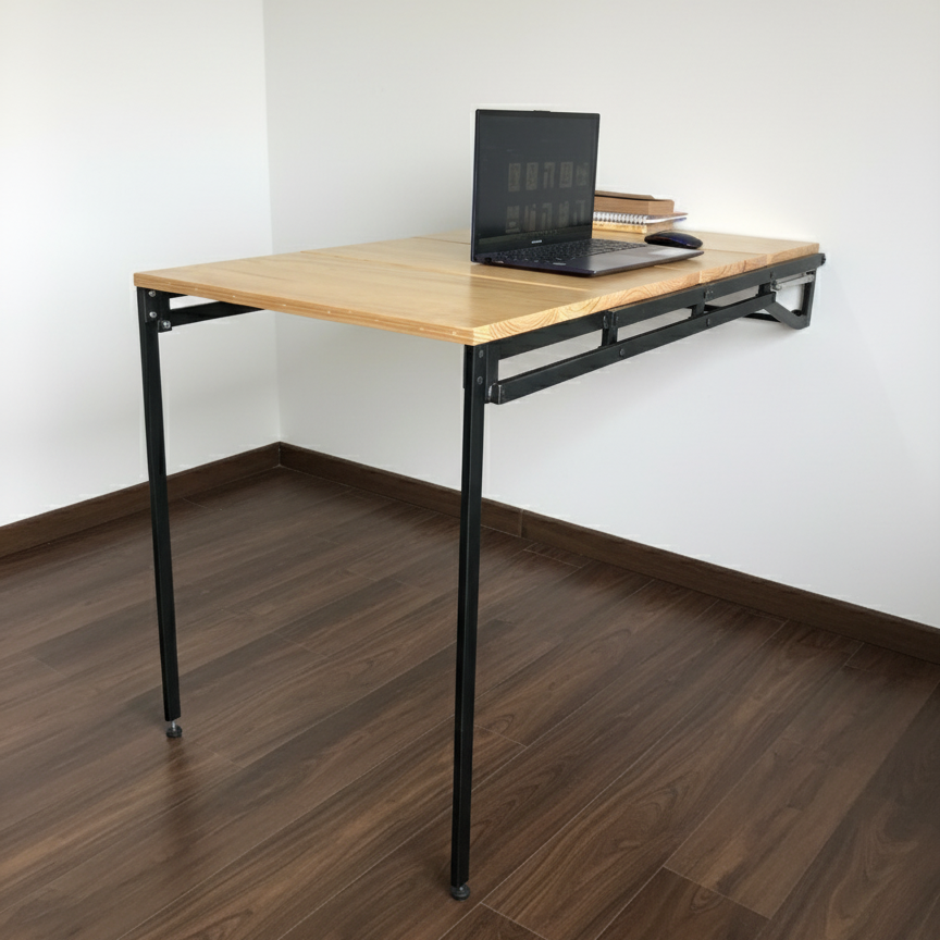 Librero-Escritorio Metal Plegable Estilo Industrial