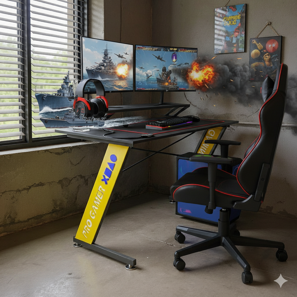 Escritorio Gamer con Luces LED 1.2 x .6 x .75 mts ¡3 Colores!