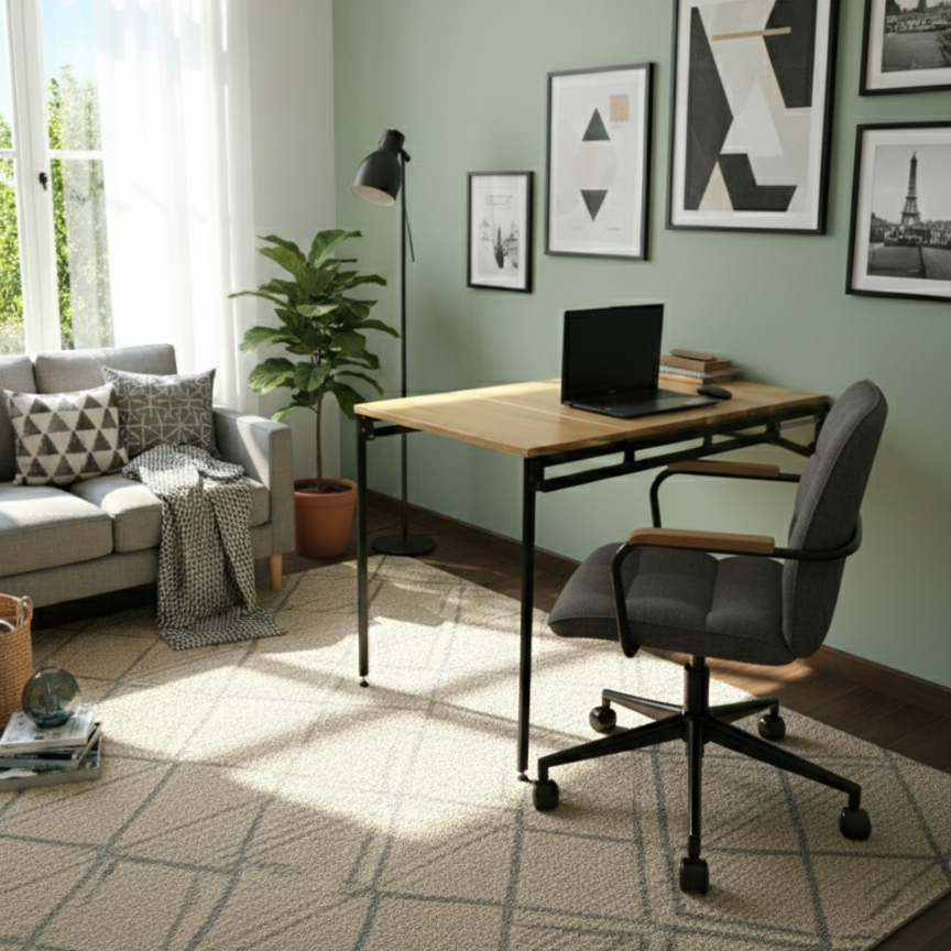 Librero-Escritorio Metal Plegable Estilo Industrial