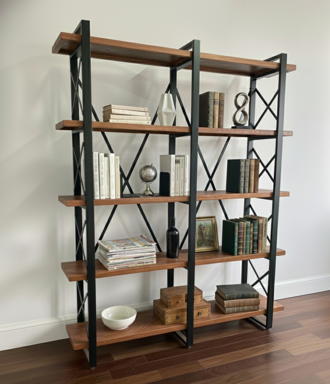 Librero Mod. Celta 150 Metal y Madera Industrial