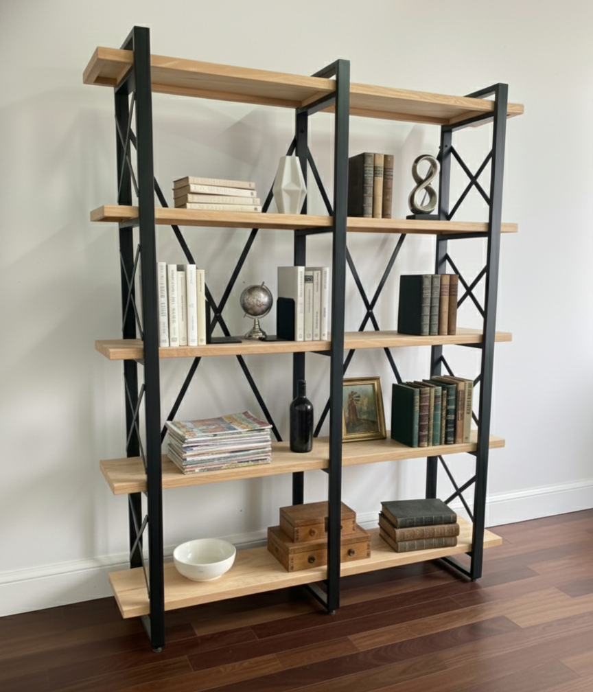 Librero Mod. Celta 150 Metal y Madera Industrial