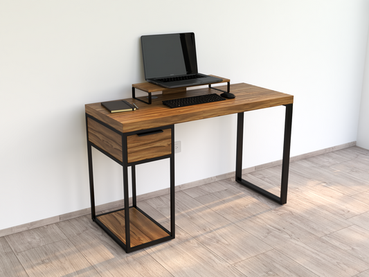 Escritorio Home Office Lite 120 1 cajón melamina Nogal Terracota HomeofficeLite alcazarmuebles.com