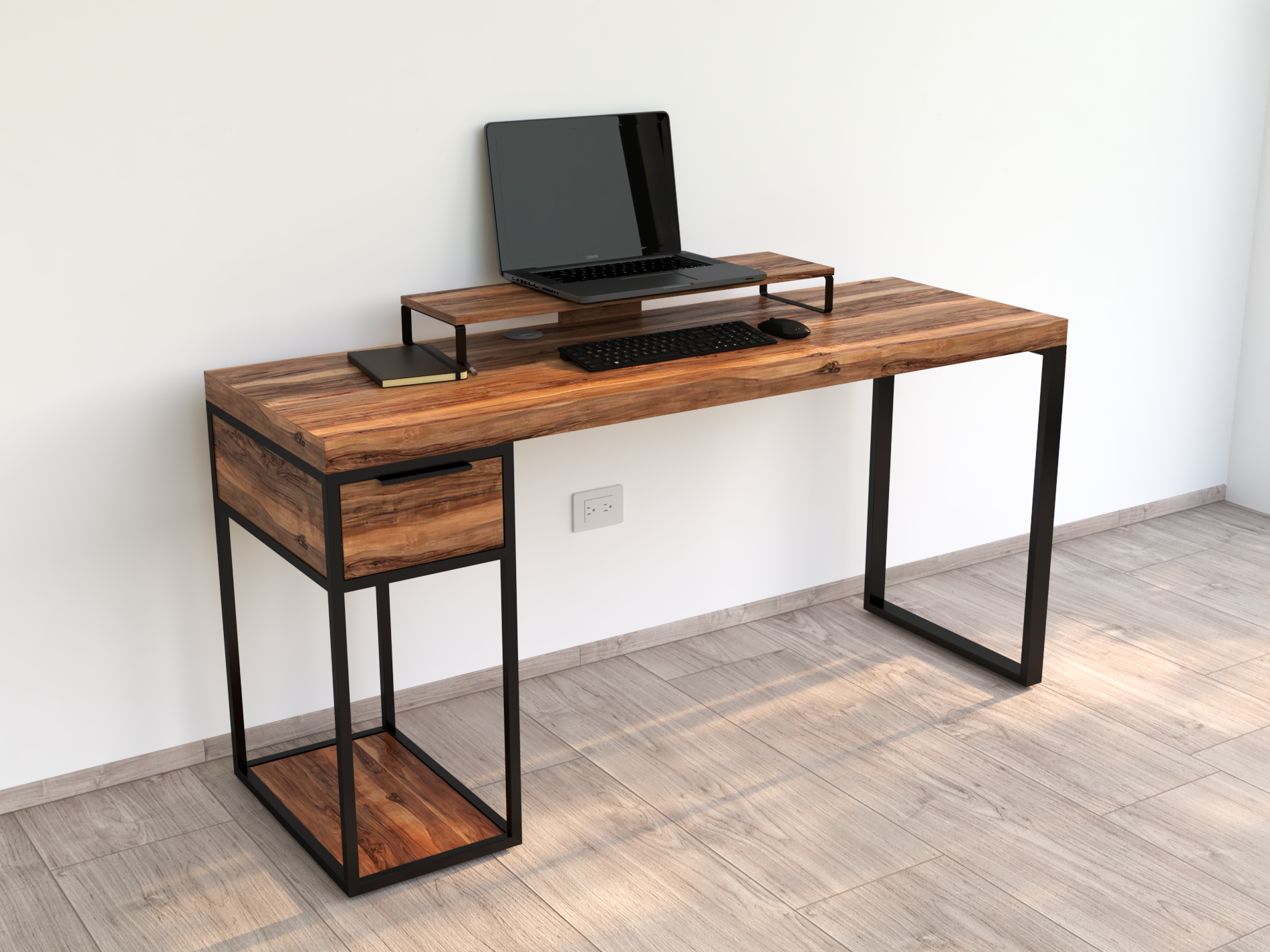 Escritorio Home Office Lite 150 1 cajón melamina Nativa alcazarmuebles.com