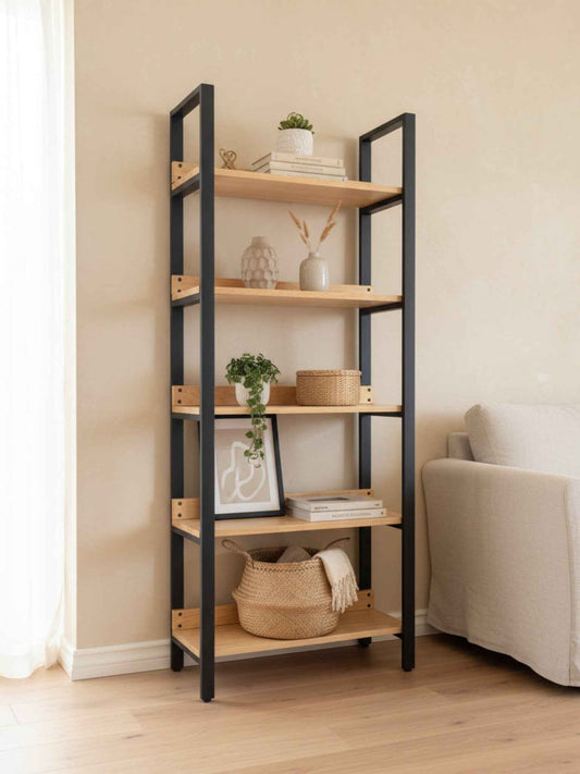 Librero metal y Madera modelo Bergen 190 x 80 x 33 cm Estanteria