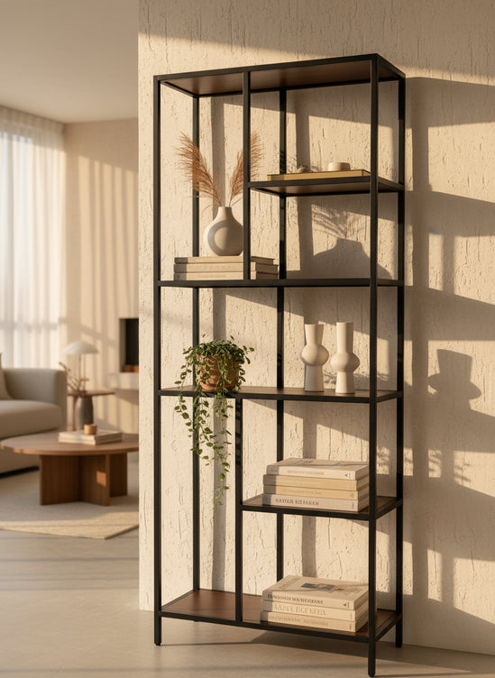 Librero Industrial metal modelo Roga 190x80x33cm 