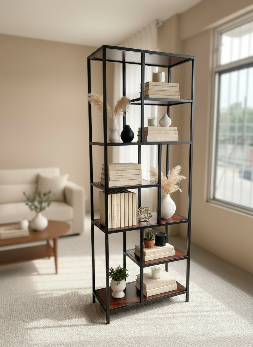 Librero Industrial metal modelo Roga 190x80x33cm alcazarmuebles.com