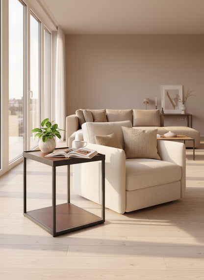 Mesa Lateral Deos Nogal Madera alcazarmuebles.com