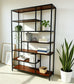 Librero Metal y Madera Industrial Mod. Roga 190x120x33cm