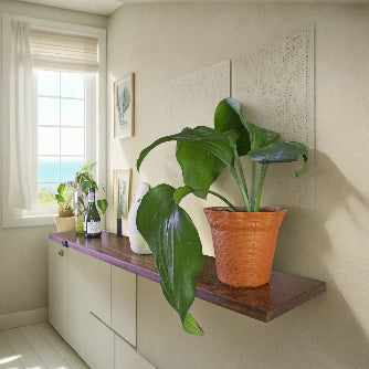 Juego de 3 repisas de madera con ménsula de metal en L alcazarmuebles.com