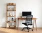 Set completo escritorio moderno y librero de madera maciza color roble - Muebles para home office
