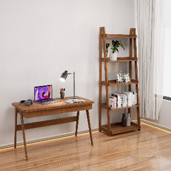 Set de Escritorio de madera sólida modelo Santy y Librero Troms (Pedido especial) Set de muebles de madera alcazarmuebles.com