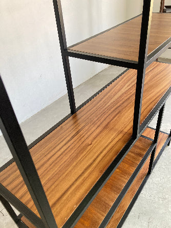 Librero Mod. Roga Industrial Madera de Parota 190x120x33cm AlcazarMuebles.com