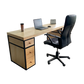 Escritorio Home Office 180 cm. 6 Cajones Madera y Metal Alcazarmuebles.com