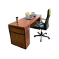 Escritorio Home Office 180 cm. 6 Cajones Madera y Metal Alcazarmuebles.com