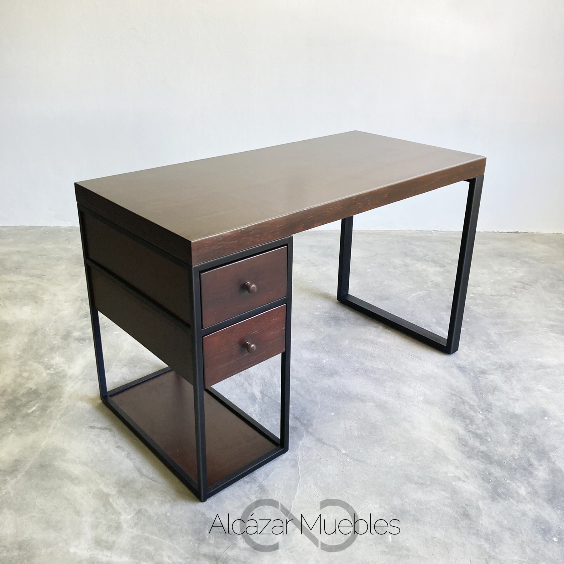 Escritorio Home Office 120 cm 2 Cajones del mismo lado Alcazarmuebles.com