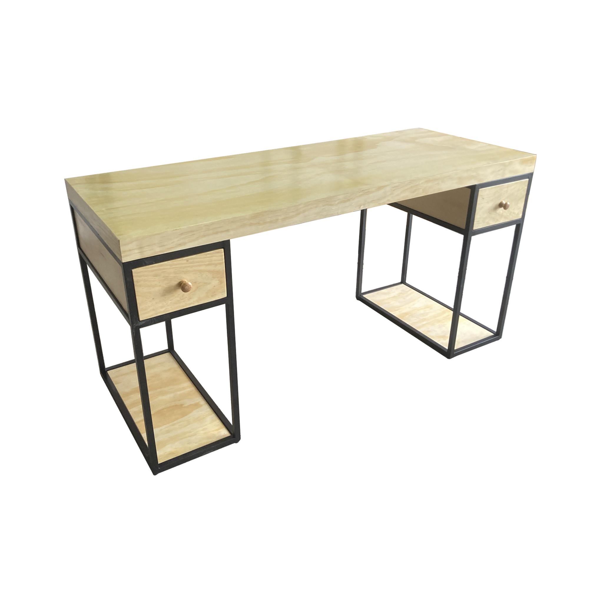 Escritorio Home Office 150 cm 2 cajones estilo Industrial 100% madera Alcazarmuebles.com