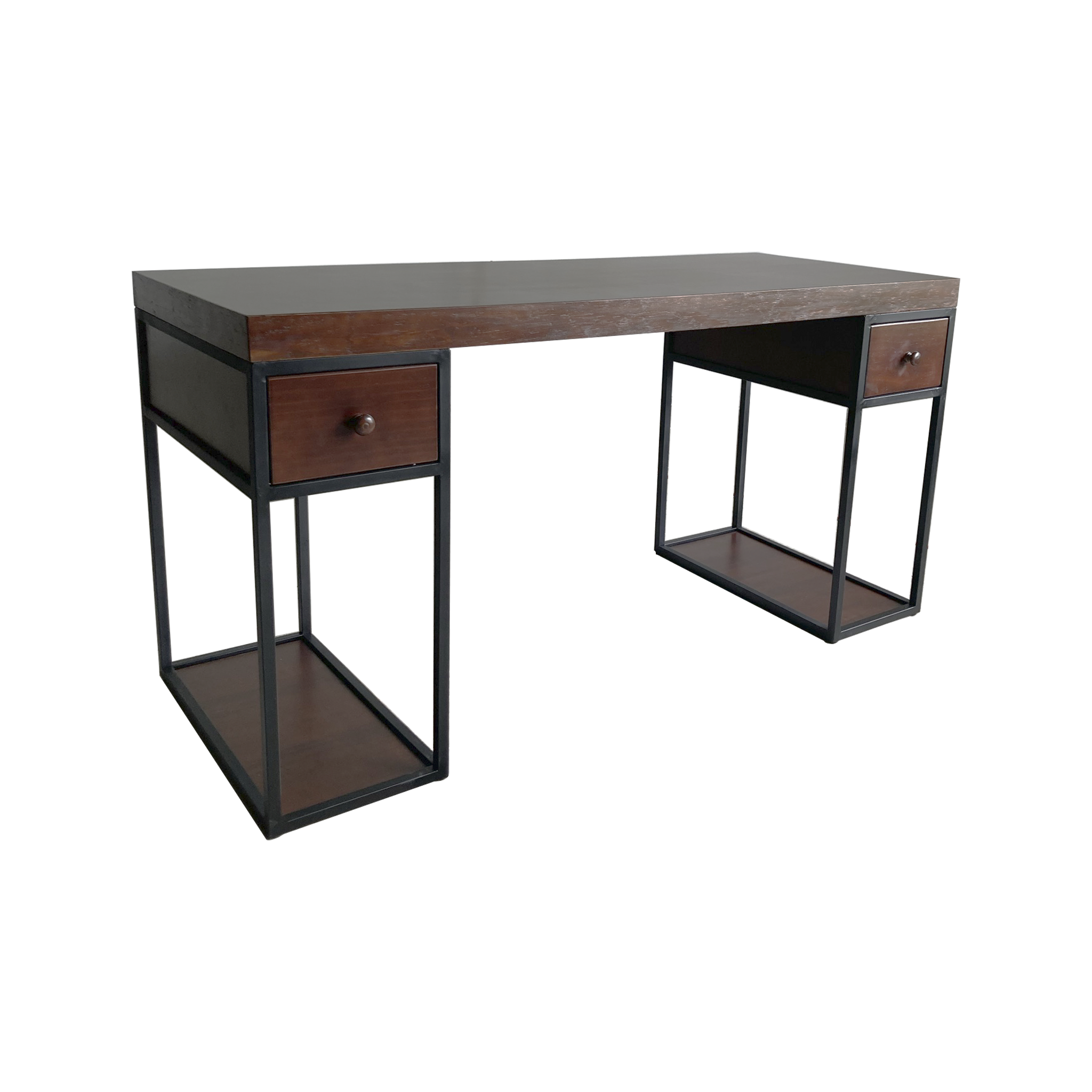 Escritorio Home Office 150 cm 2 cajones estilo Industrial 100% madera Alcazarmuebles.com