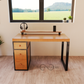 Escritorio Home Office 120 cm 3 cajones Roble Alcazarmuebles.com