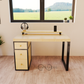 Escritorio Home Office 120 cm 3 cajones Pino Alcazarmuebles.com